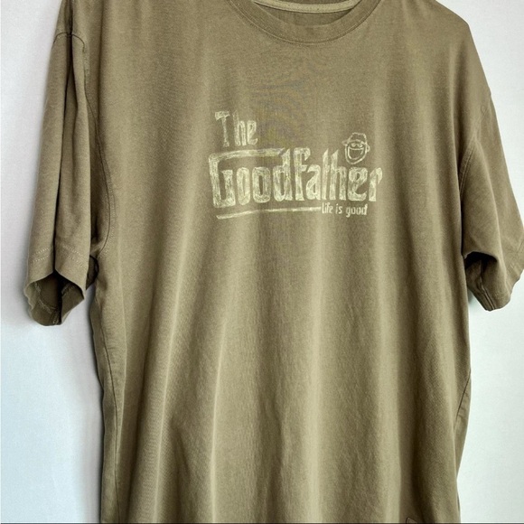 Life is Good Men Sz L Brown T Shirt The Goodfather Fathers Day Dad Gift EUC - Picture 7 of 9